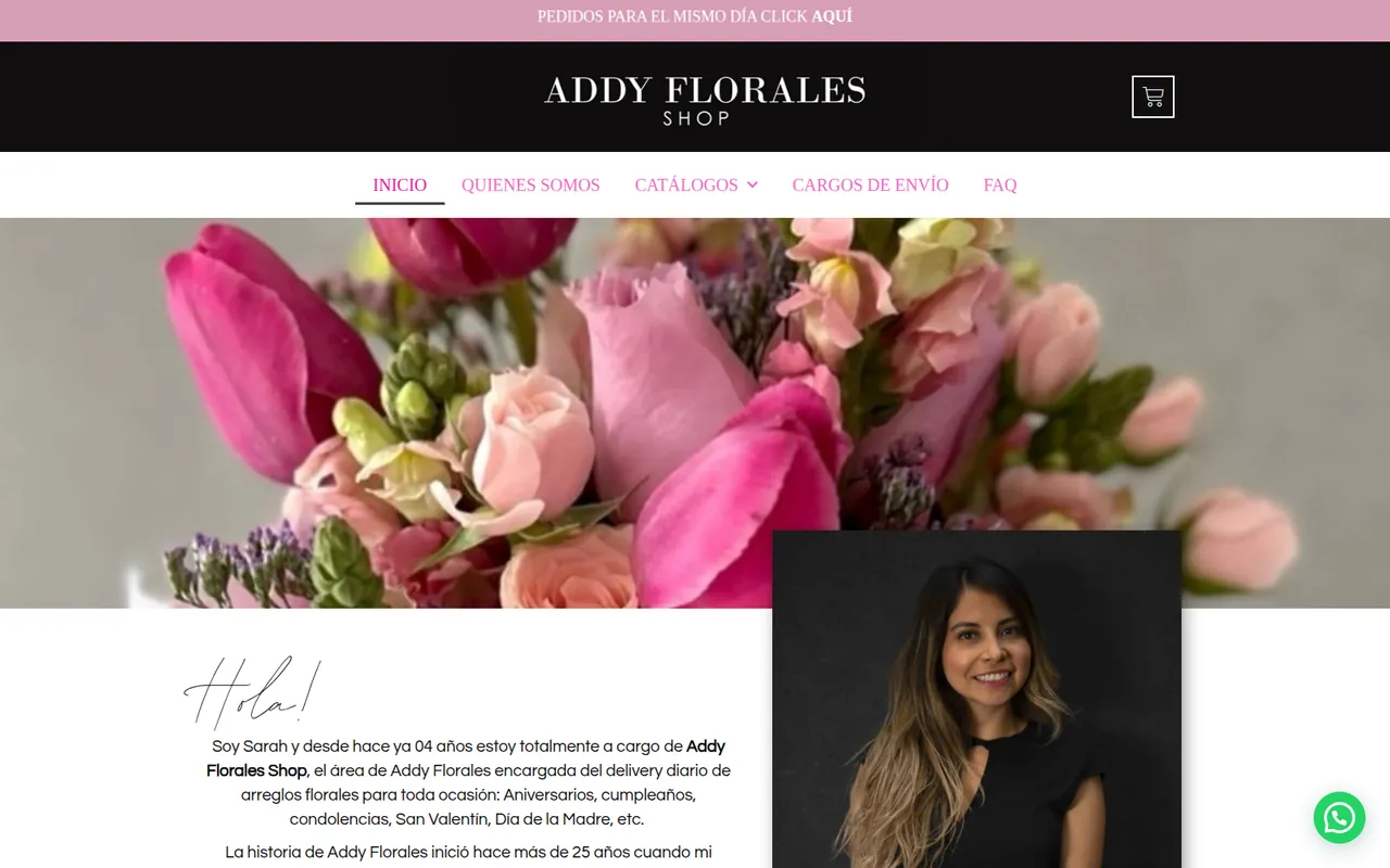 Sitio web de Addy Florales