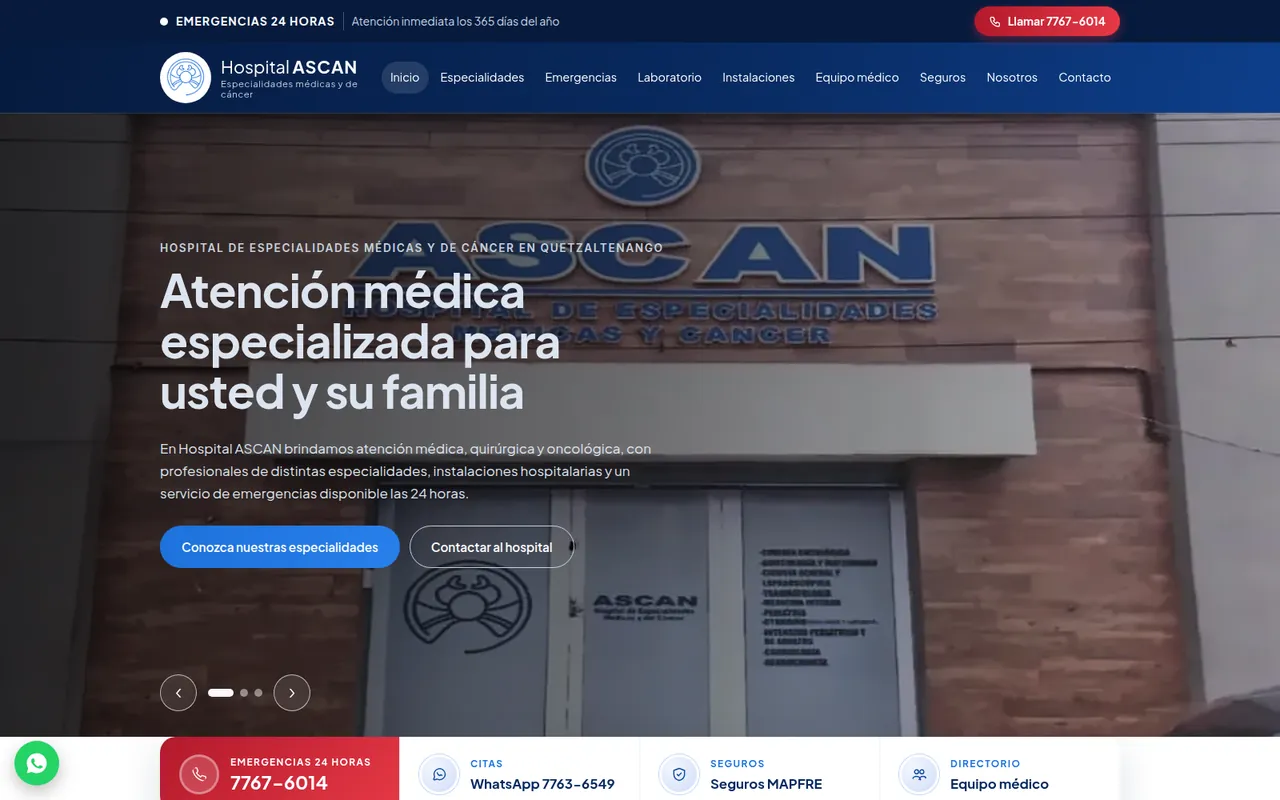 Sitio web de Hospital Ascan