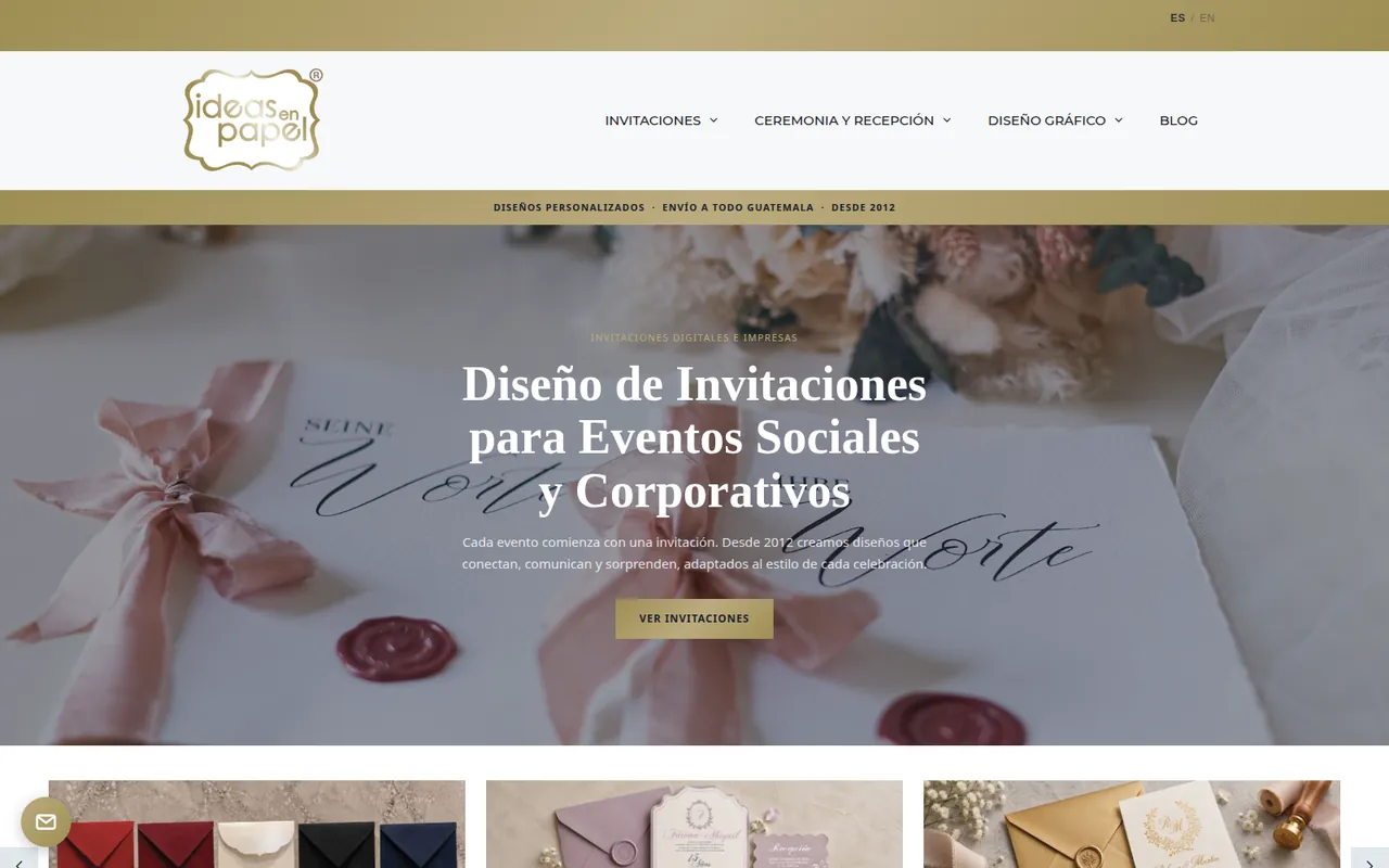 Sitio web de Ideas en Papel