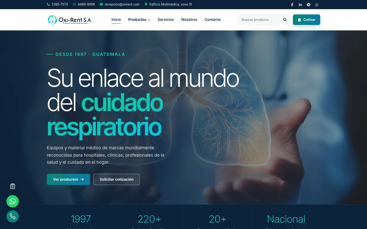 Sitio web de Oxirent