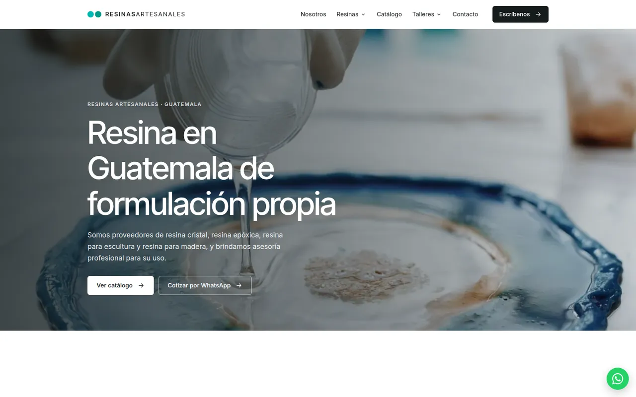 Sitio web de Resinas Artesanales